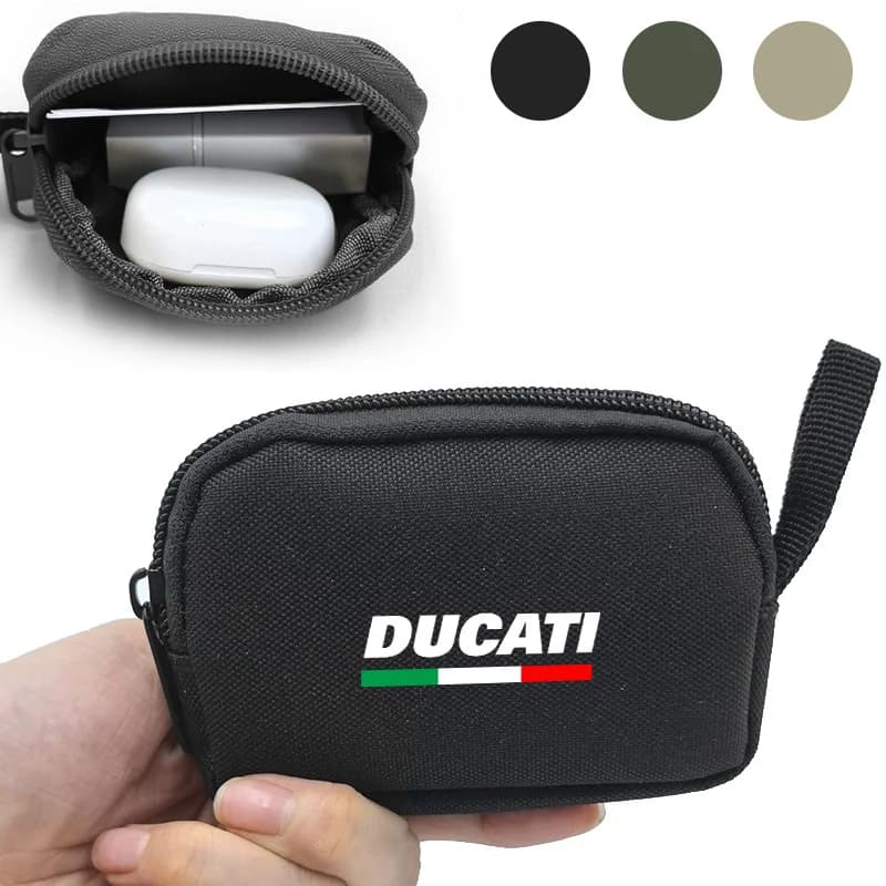 Motorcycle Logo Mini Headphone Handbag Wallet Zipper Auto Keybag For Ducati Monster Panigale Diavel Superleggera V4 Accessories