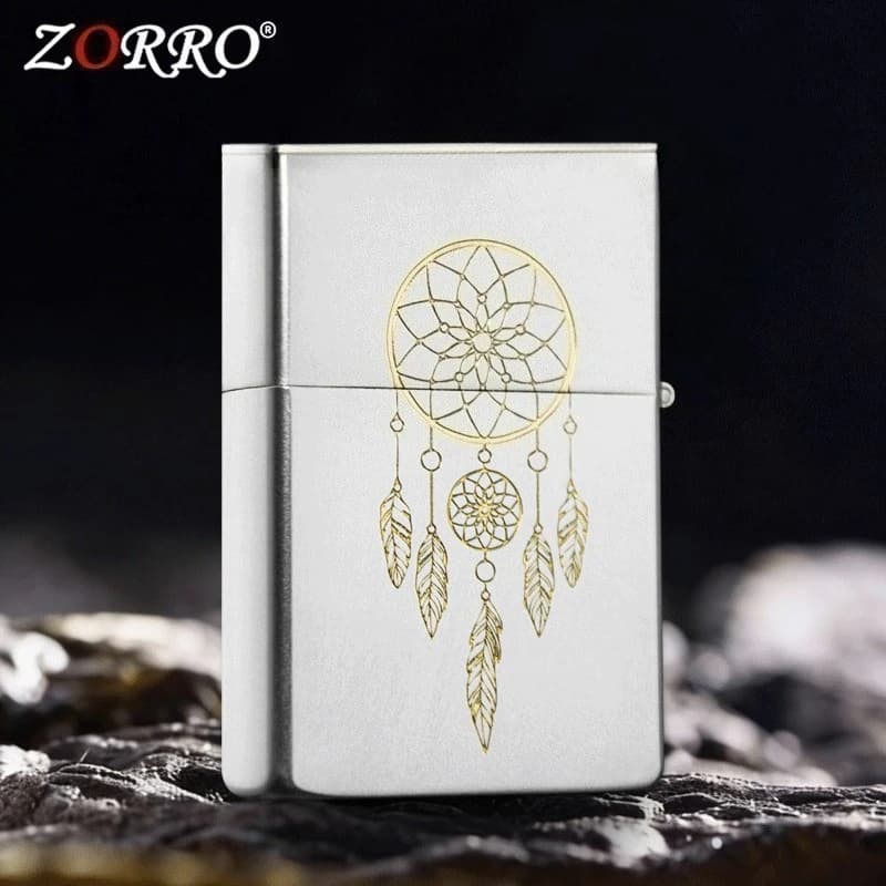 【ZORRO】New Starry Sky Dream Catcher Windproof Kerosine Lighter, Exquisitely Carved Flame Retro Creative Gift for Men
