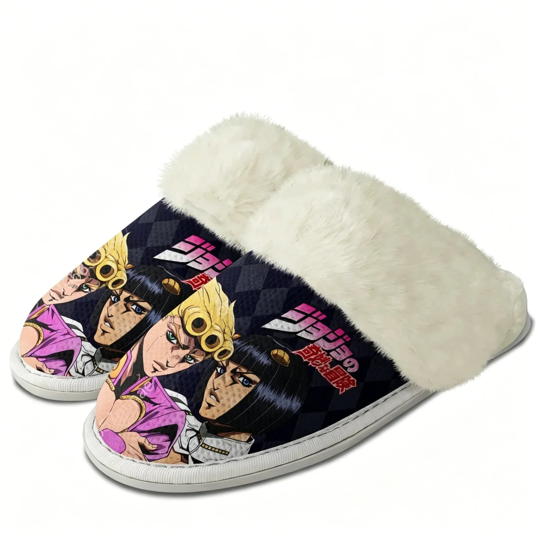 Pantofole in Peluche di Jonathan Joestar da Jojo's Bizarre Adventure, Scarpe in Cotone Anime per Uomini, Donne e Adolescenti, Pantofole Calde Personalizzate per Casa e Camera da Letto