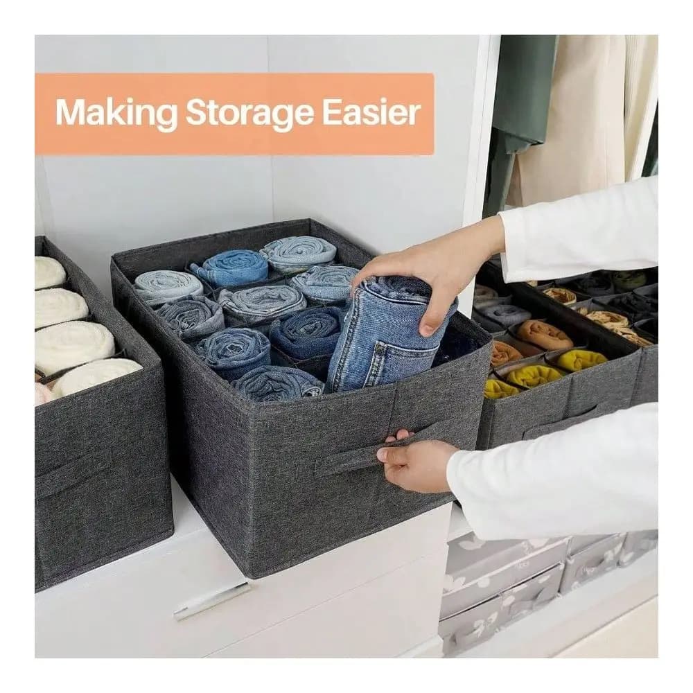 Organizzatori e Contenitori per Vestiti, Scatola Portaoggetti a 12 Scomparti, Organizzatore a Griglia per Jeans, Pantaloni, Maglioni, Asciugamani, Camicie, Ripiano per Armadio