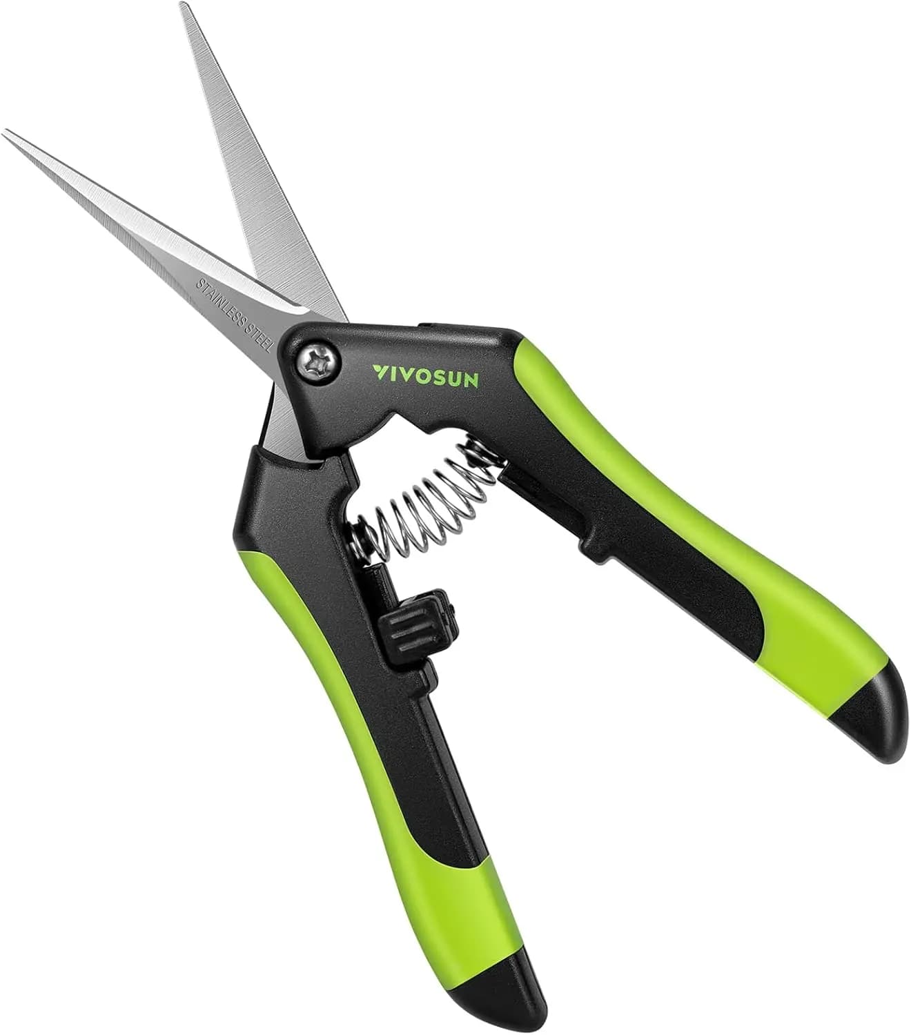 Set of 6 Straight Blade Power Scissors with Stainless Steel Blades, Black Color for Gardening
