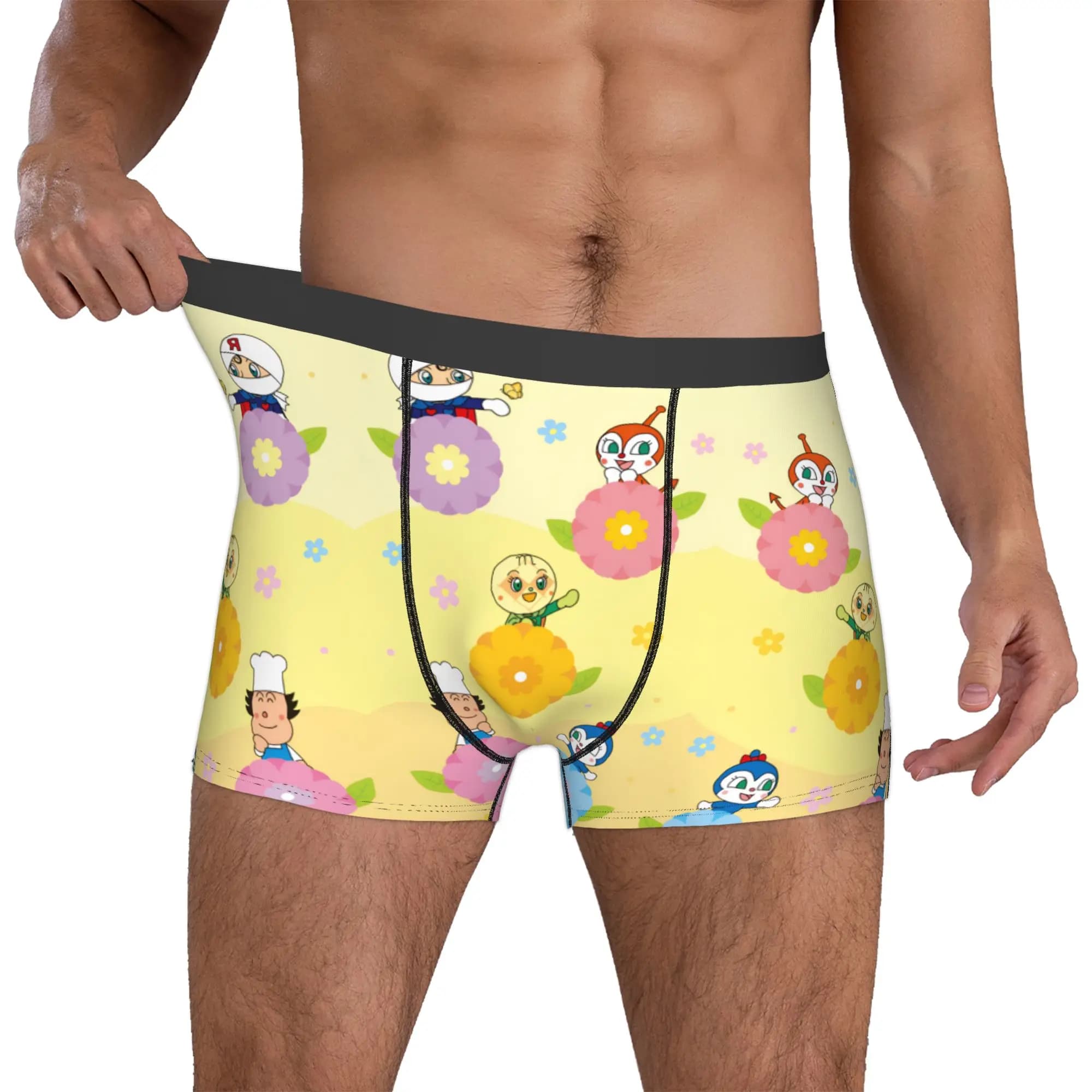 Custom Anpanman Japan Comic Boxers Shorts Men Briefs Underwear Novelty Underpants