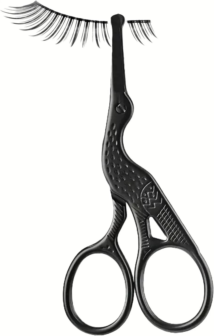 Black Stork Round Tip Stainless Steel Scissors, Safe Nose Ear Eyebrow Beard Trimming Scissors for Men Women
