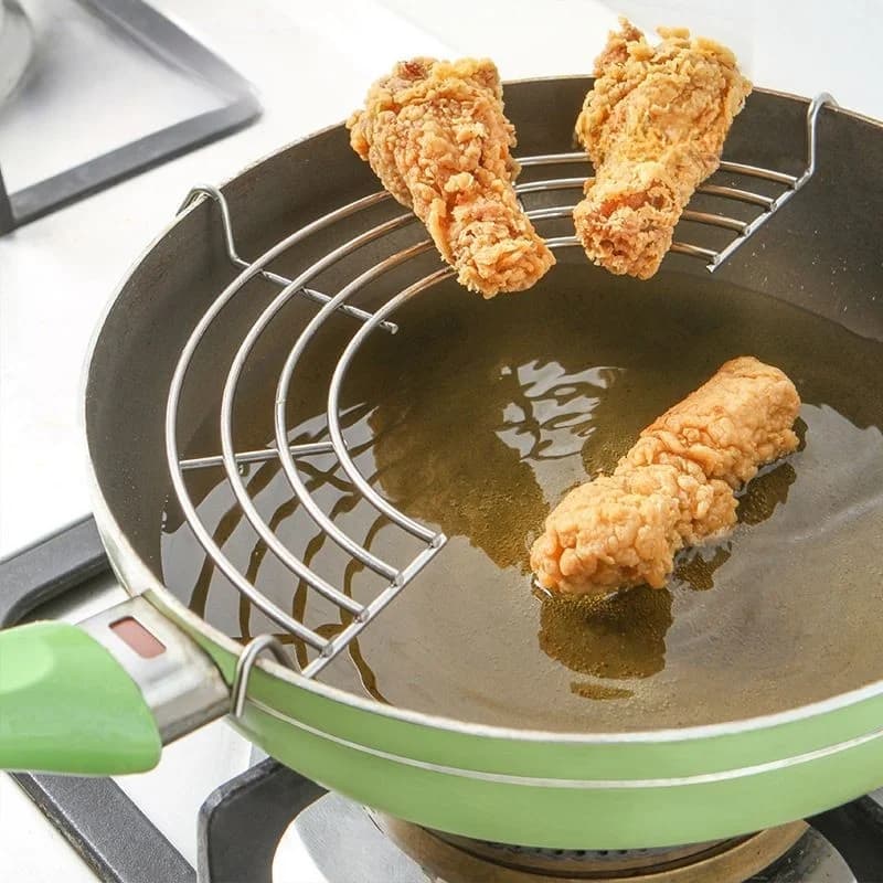 Stainless Steel Semi Round Plate Holder, Oil Filter Tool and Pot Cover for Pots, Home Use in Kitchen