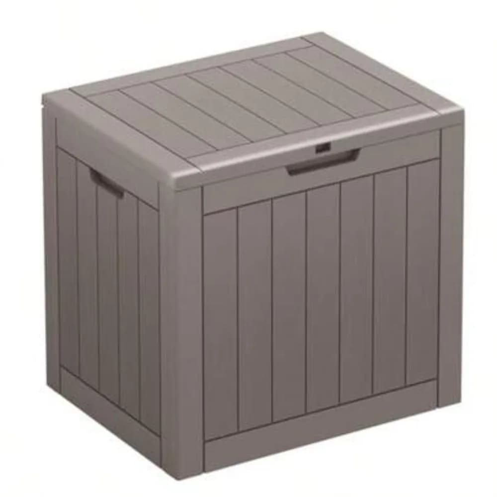 35 Gallon Outdoor Storage Box, Waterproof Resin Deck Box with Lockable Lid, Weatherproof Patio Furniture Storage Cabinet for Pool Supplies, Garden Tools, Cushions, Indoor Outdoor Use