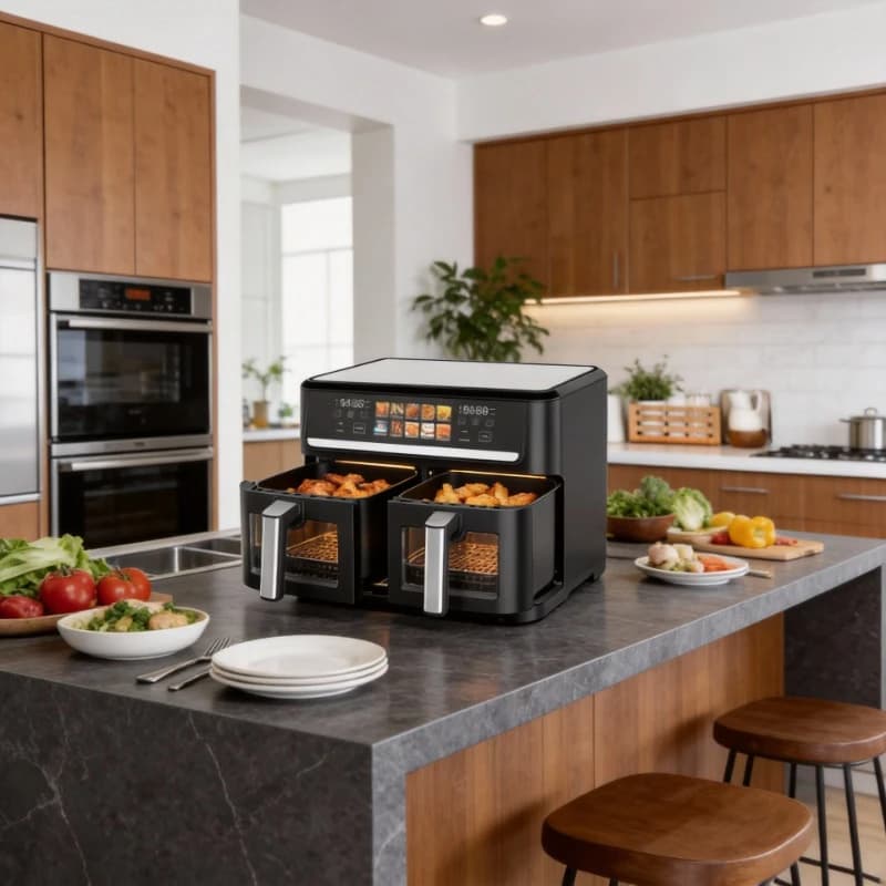 14L Duplex Air Fryer, High Power Intelligent Electric Oven Without Smoke