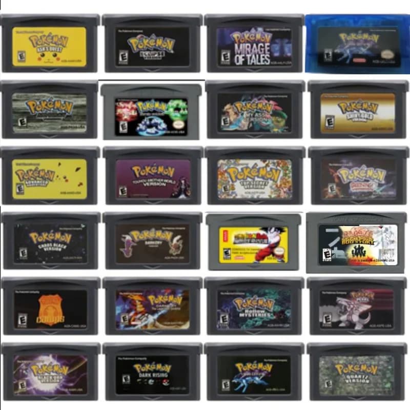 Cartuccia di Gioco Pokemon Serie GBA, Scheda Console Videogiochi 32-Bit, Versione USA Fuligin AshGray Liquid Crystal My Ass per GBA NDS