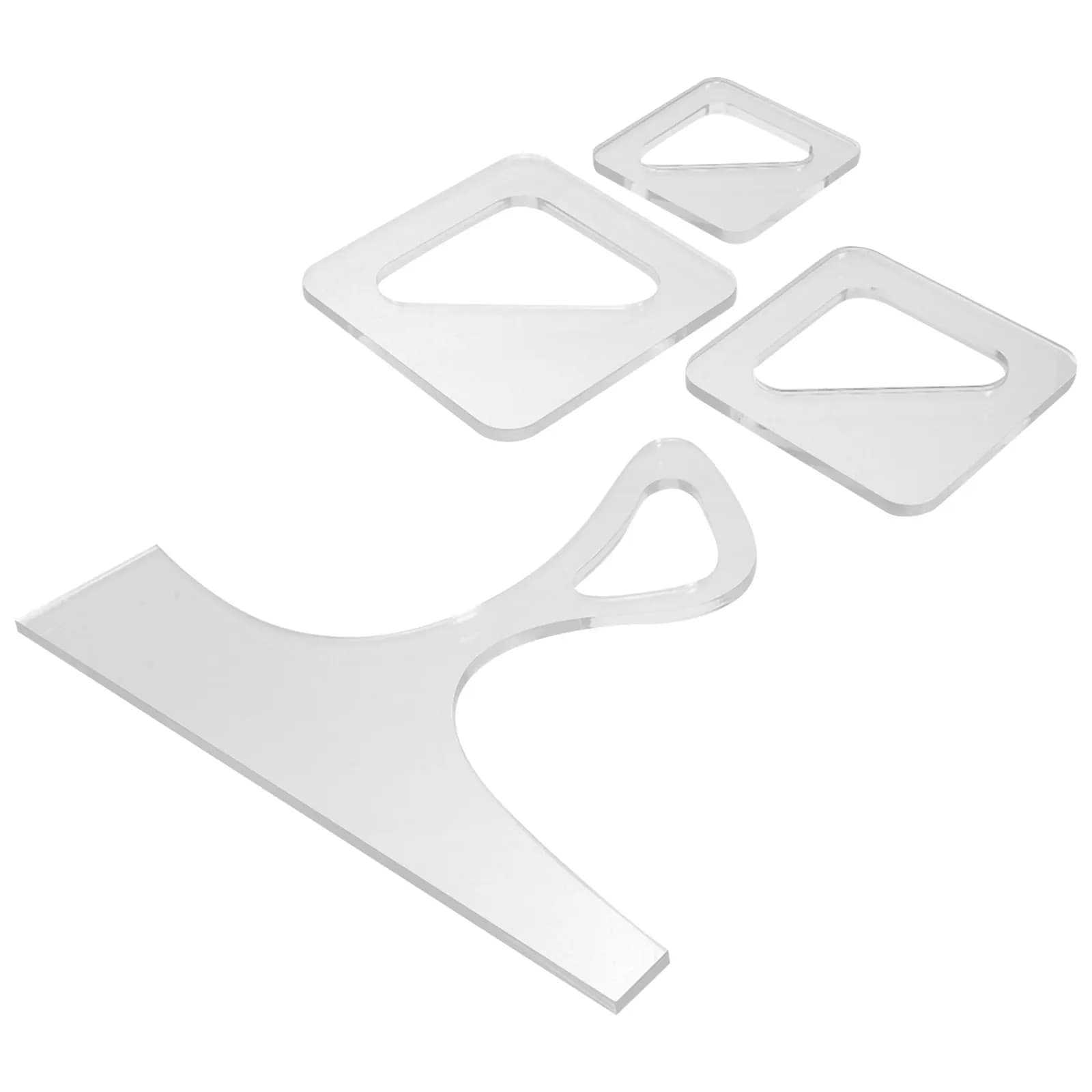 Set di 4 Stampi in Acrilico per Tagliere, Stencil per Charcuterie, Utensile da Cucina Riutilizzabile, Gadget per Falegnameria, Tracciatura Precisa
