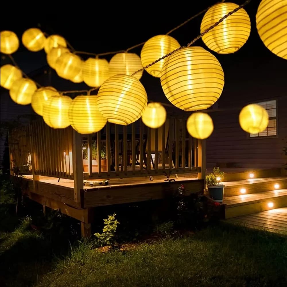 Solar Lantern String Lights Waterproof Outdoor LED Garland Fairy Light Patio Garden Decoration Light for Christmas Wedding Party