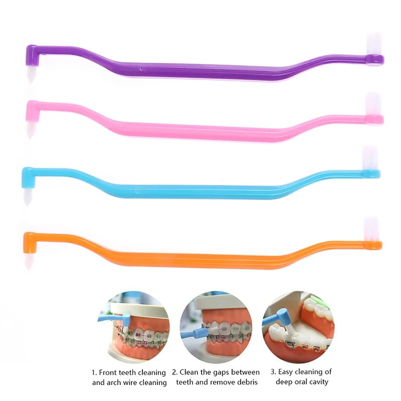 Spazzolino ortodontico dentale a doppia testa con setole morbide Fissure Wisdom spazzolino da denti spazzole interdentali pulizia orale