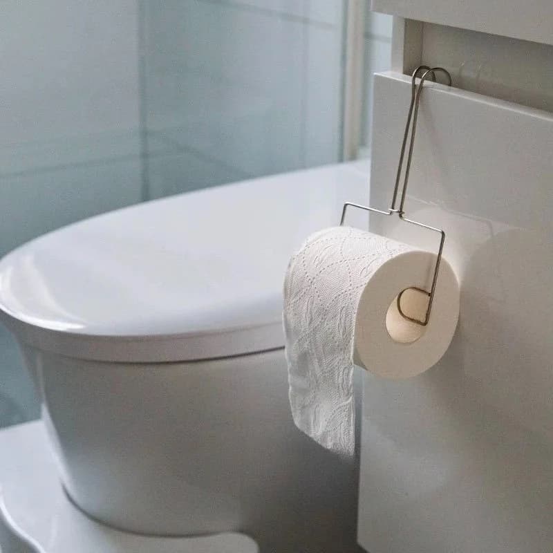Portarotolo per Carta Igienica in Acciaio Inossidabile, Senza Foratura, con Portaoggetti per Bagno, Accessori per la Casa