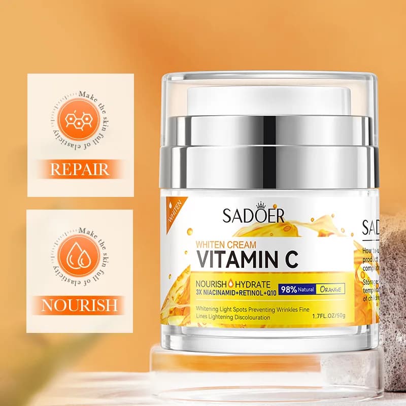 SADOER Crema sbiancante e schiarente alla vitamina C Rassodante Pelle Schiarente Tono della pelle Idratante quotidiano Idratante Cura del viso