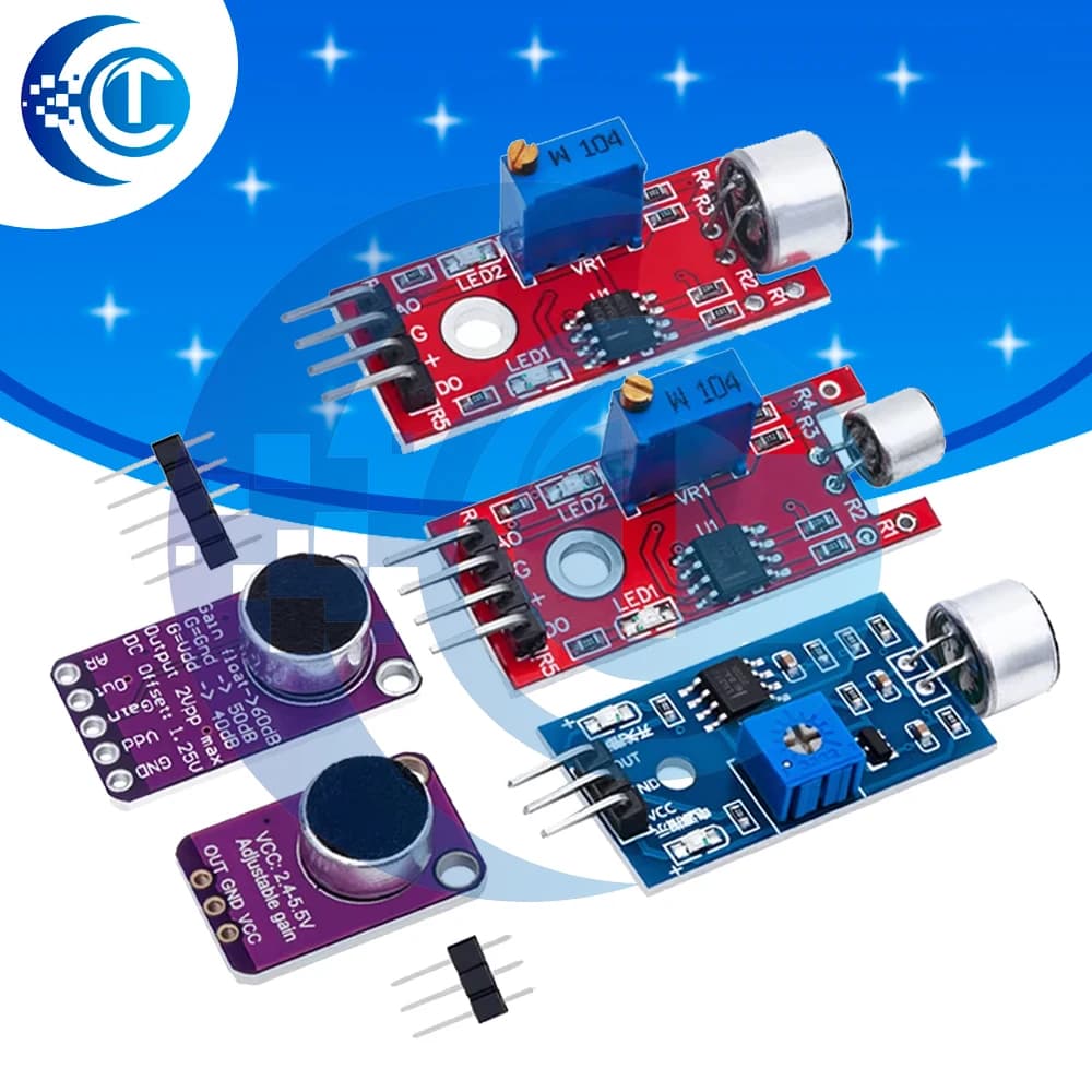 Modulo Amplificatore Microfono MAX4466 MAX9814 - Sensore Interruttore di Controllo del Suono per Rilevamento Audio Arduino