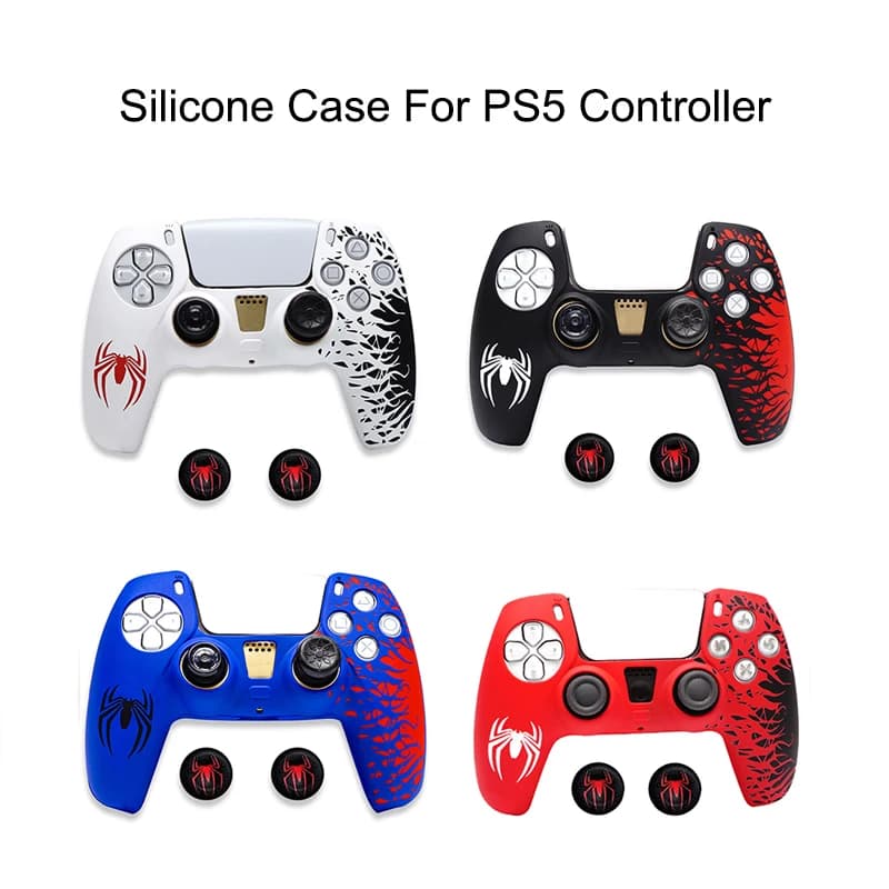 Hot Sales Silicone Cover Case for PS5 Accessories Joysticks Controller Anti-slip Gamepad Skin Shell With ThumbStick Grip Cap
