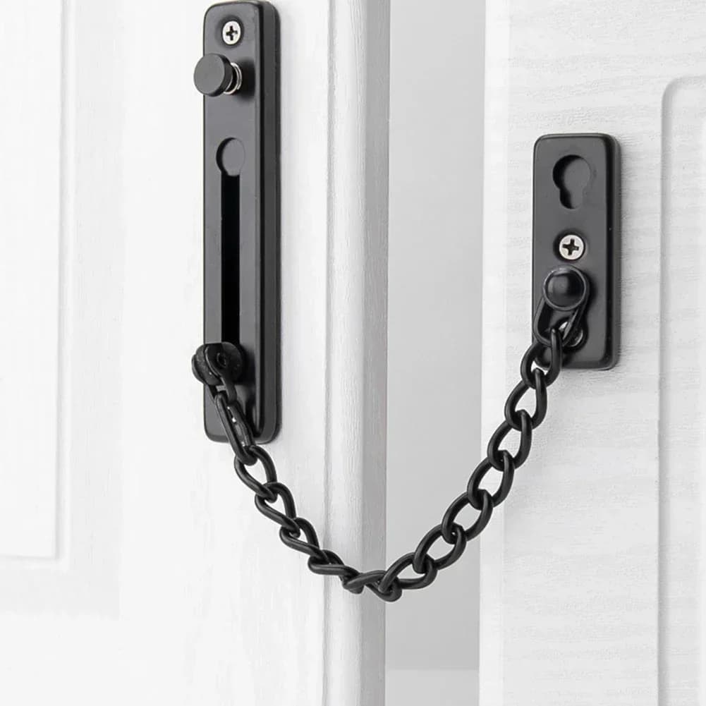 Eeatop Serratura a catena per porta Protezione per catena di sicurezza in acciaio inossidabile Pressa antifurto per carichi pesanti Chiusura a scorrimento Protezione a vite Acc