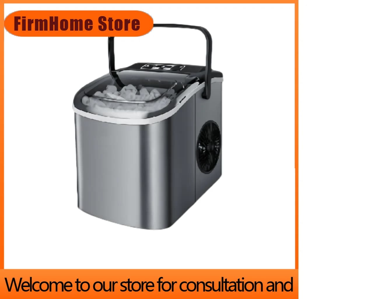 FirmHome Store15kg/24H Automatic Ice Cube Maker Portable Electric Round Ice Block Making Machine Family Bar Coffee Shop Milk Tea