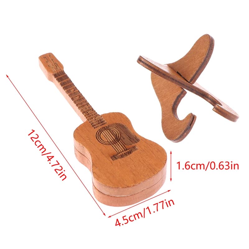 Wooden Guitar Pick Box With Standard 3 Pcs Engraved Guitar Picks Box Guitar Plectrum Storage Box For Guitar Lovers Guitarists