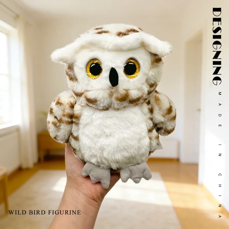 Wild Owl Plush Toys Simulated Owl Warehouse Owl Crowing Scops Owl Stuffed Doll Toys Hobbies Collection Birthday Surprise Gifts