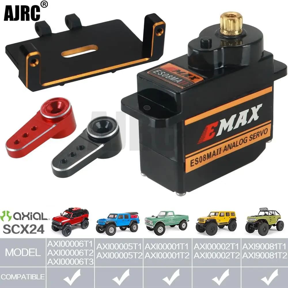 Emax Es08ma Ii 12g Analogico Metal Gear Servo Per Rc Modello di Auto 1/24 Axial Scx24 90081 Axi00006 Axi00002 Gladiatore Parti di Aggiornamento