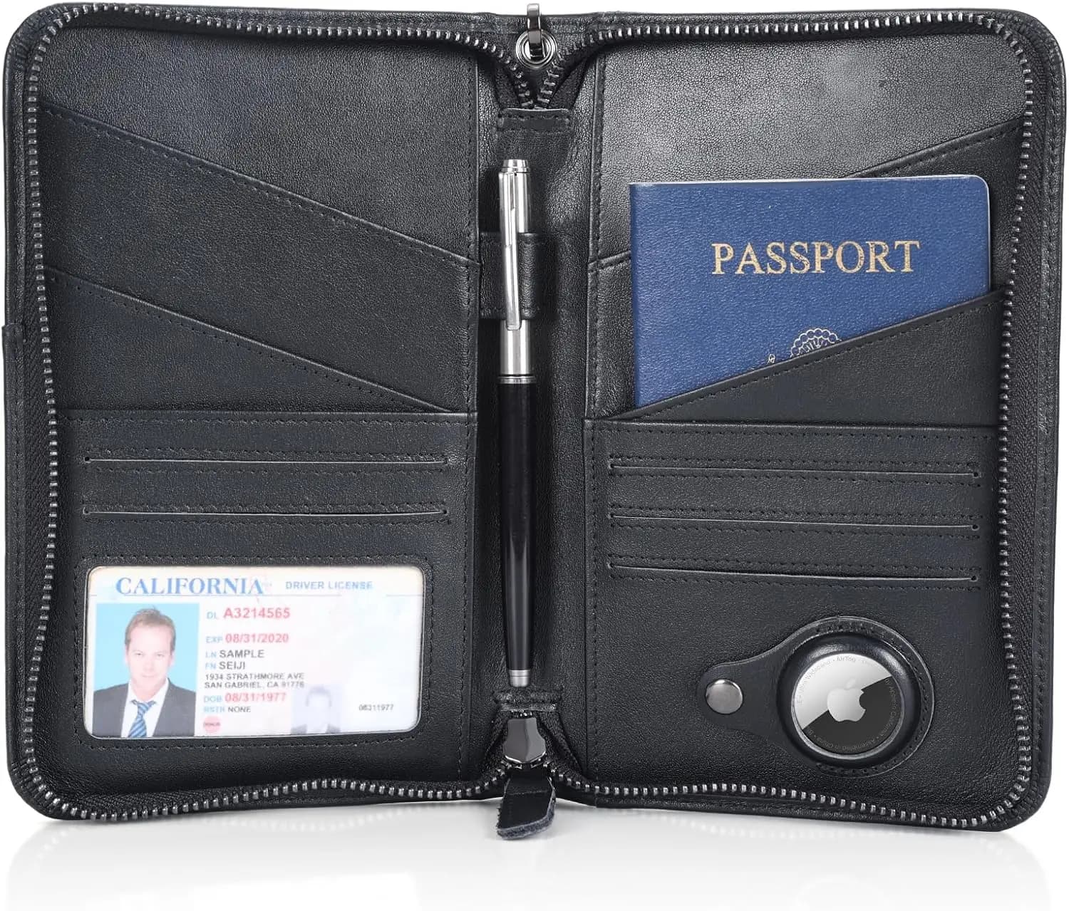 Porta Passaporti in Pelle con Protezione RFID per Viaggi in Famiglia, Contiene 6 Passaporti, per Uomini e Donne