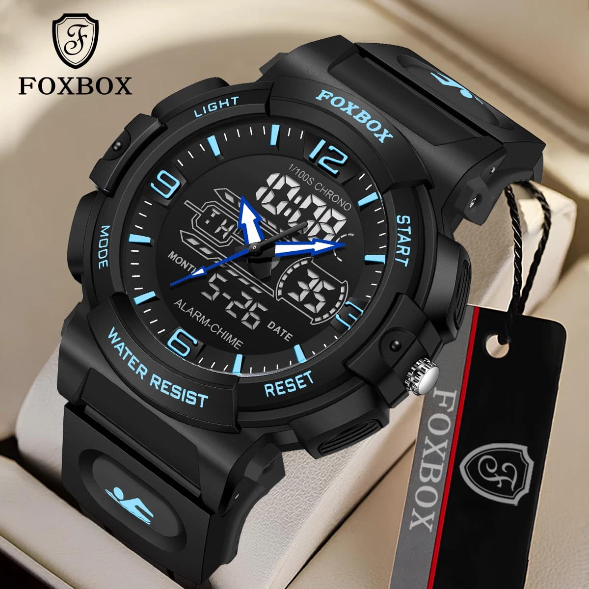 LIGE New Watches For Men 50M Watch Waterproof Alarm Reloj Hombre LCD Double Display Polso watch At the Military Quartz Sports Mens Watches