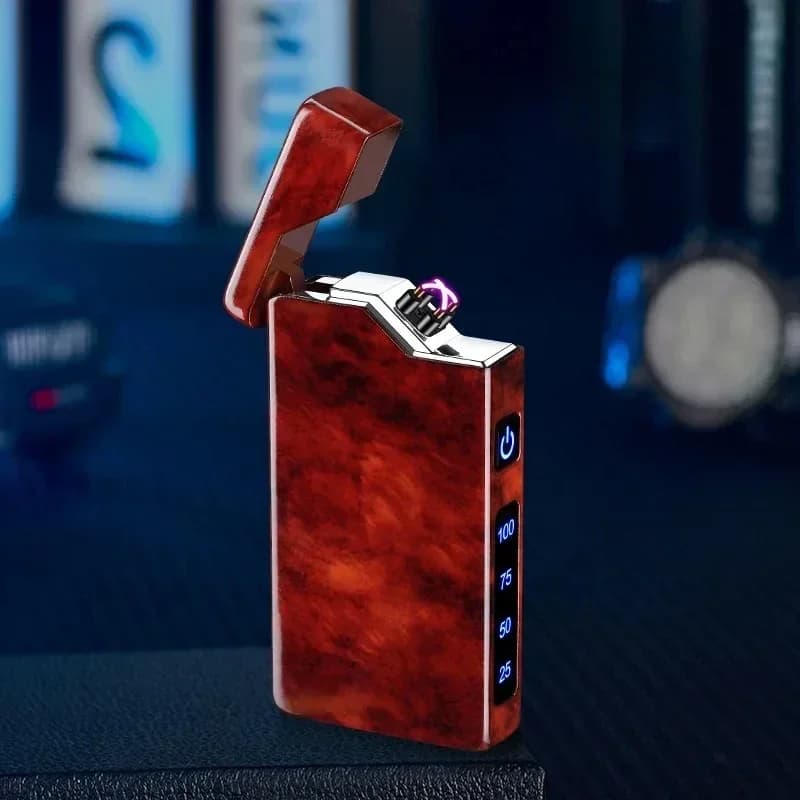 USB cigarette lighter creative cigarette accessories LED metal double arc windproof lighter high-end men's gift 2026 new model