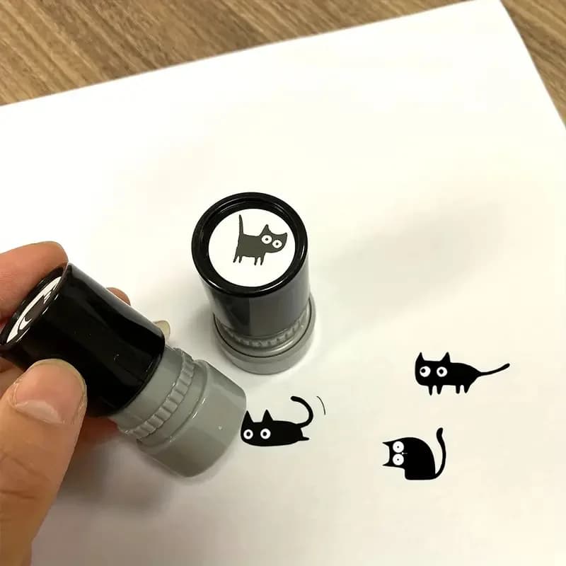 1 pz 4 stili simpatico cartone animato timbri adorabile piccolo gatto nero timbro fai da te scrapbooking decorazione diario collage cancelleria
