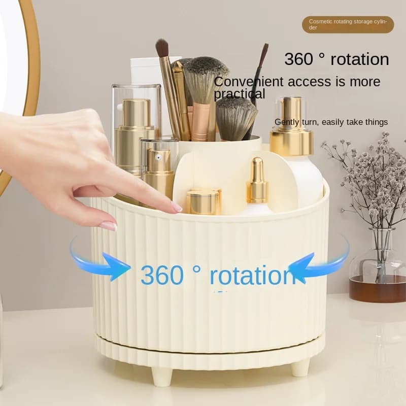 4196 Cilindro portaoggetti per pennelli cosmetici rotante da tavolo Scaffale per cosmetici Tavolo da toeletta Pennello per ombretto Scatola per rossetto