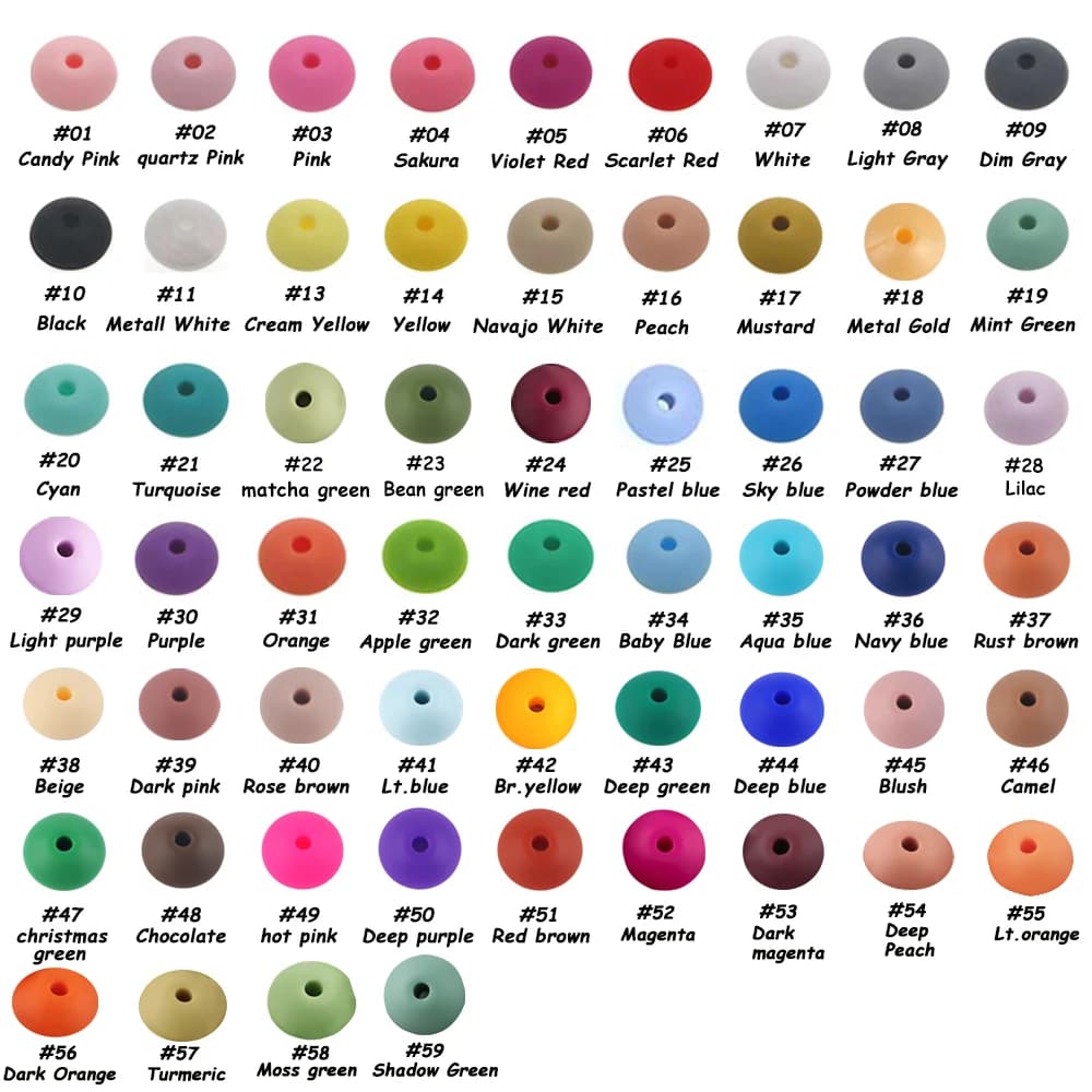 50 pz 12mm Abaco Perline di Lenticchie In Silicone Per La Produzione di Gioielli Accessori FAI DA TE Ciuccio Collana A Catena Gioielli Regali