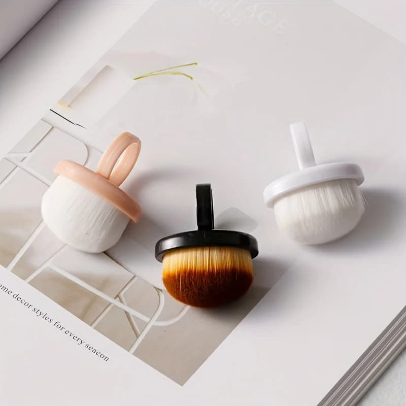 Soft Short Handle Nail Ring Brush, Gentle Nail Dust Remover, Fragrance-Free Soft Bristle Manicure Brush for Salon & Home Use