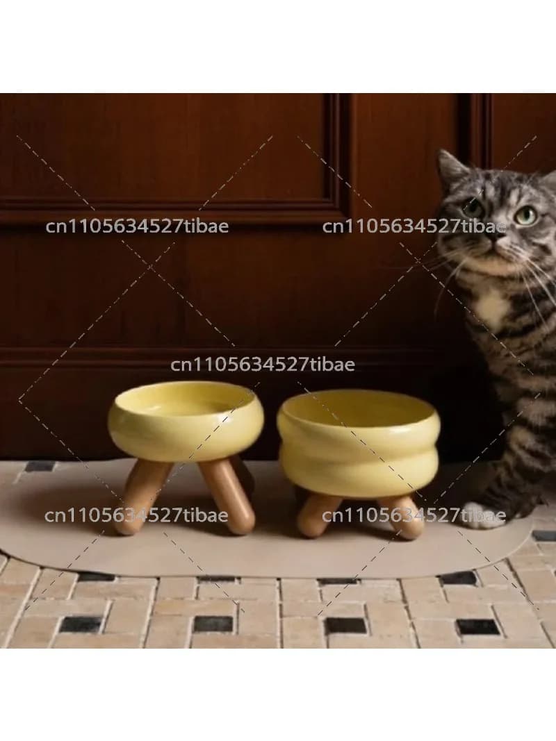 Ceramic Cat Food Bowl Colored Pet Water Dish for Cats Dogs Kitten Feeding Bowl Supplies