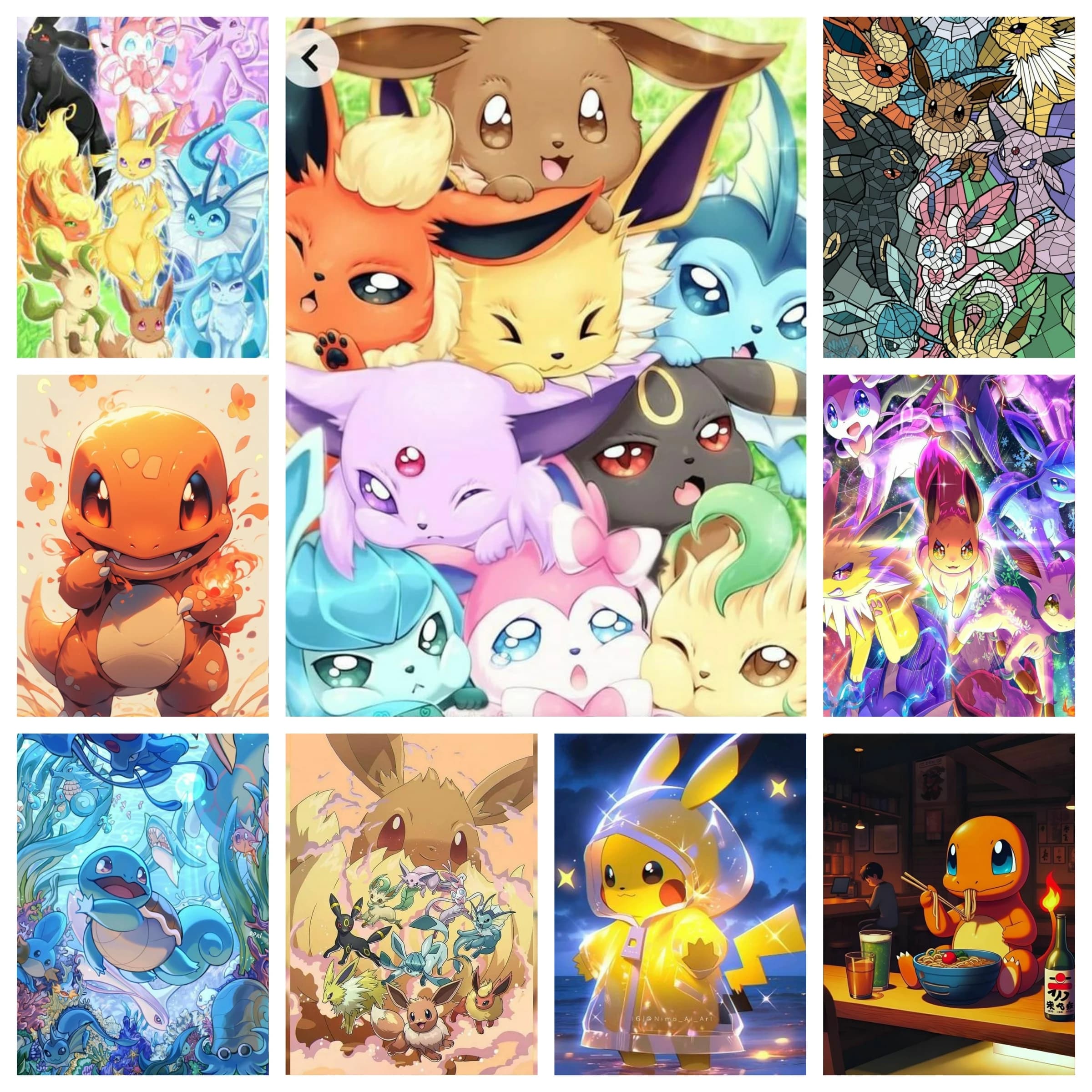 Kit Pittura Diamante 5D Pokemon Anime Giapponese, Mosaico Pixel Fai da Te, Decorazione Casa per Adulti
