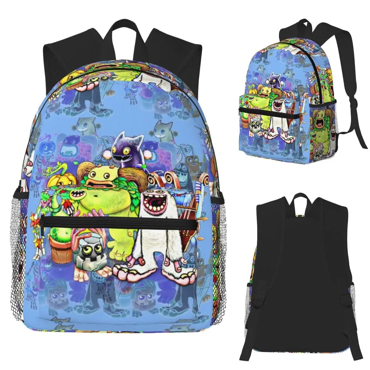 My Singing Monsters Personaggi Zaino per studenti Borsa da scuola Escursionismo Zaino da viaggio per uomo Donna Borse a tracolla Bookbag