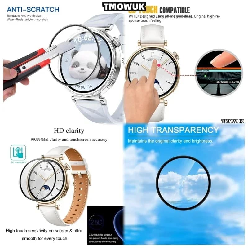 For Huawei Watch GT4 46mm GT5 41mm Watch5 46mm 42mm Soft TPU Screen Protector Film GFHO