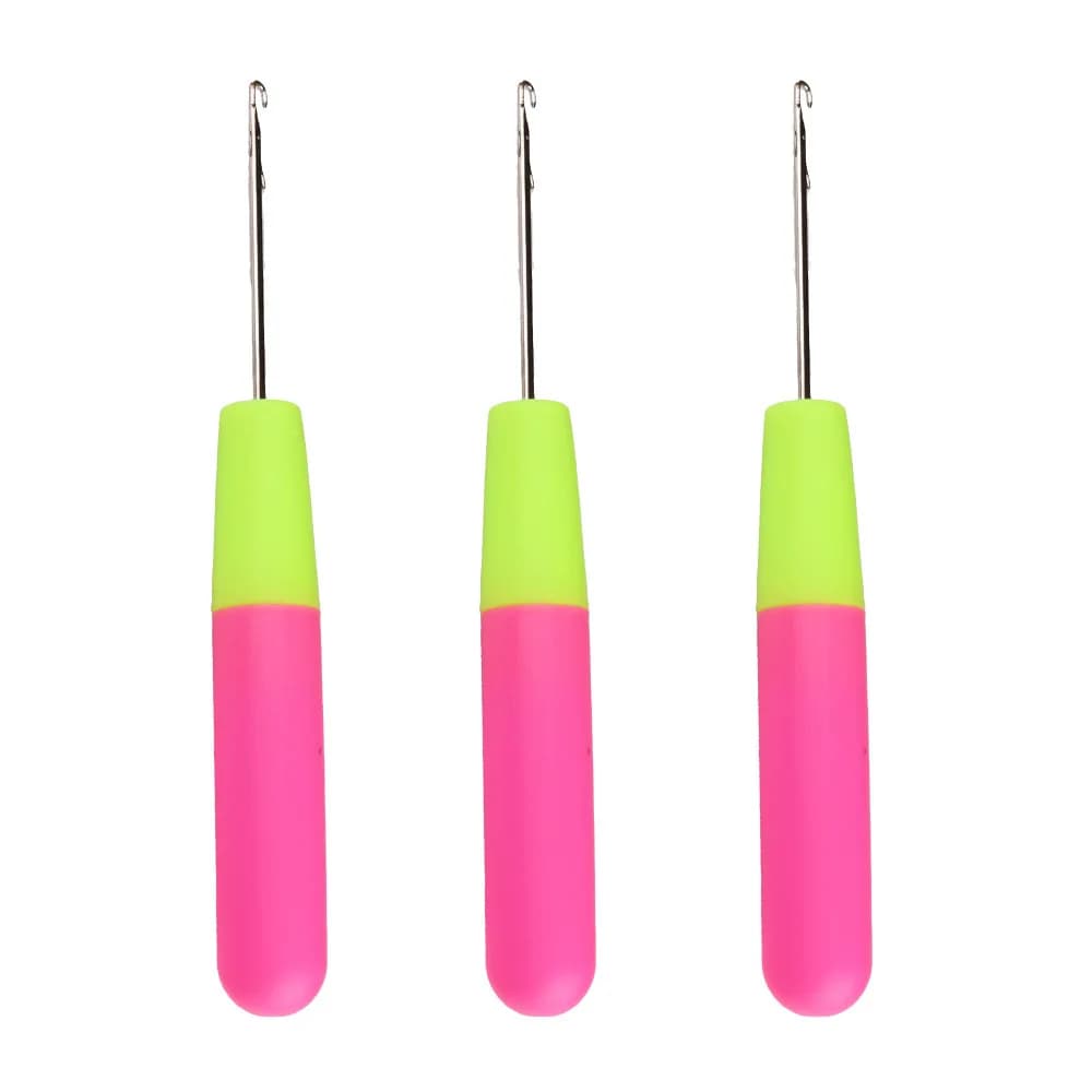 Strumento per gancio di chiusura da 2 pezzi, ago per uncinetto con gancio di chiusura per micro trecce, estensioni dei capelli, piume e moquette