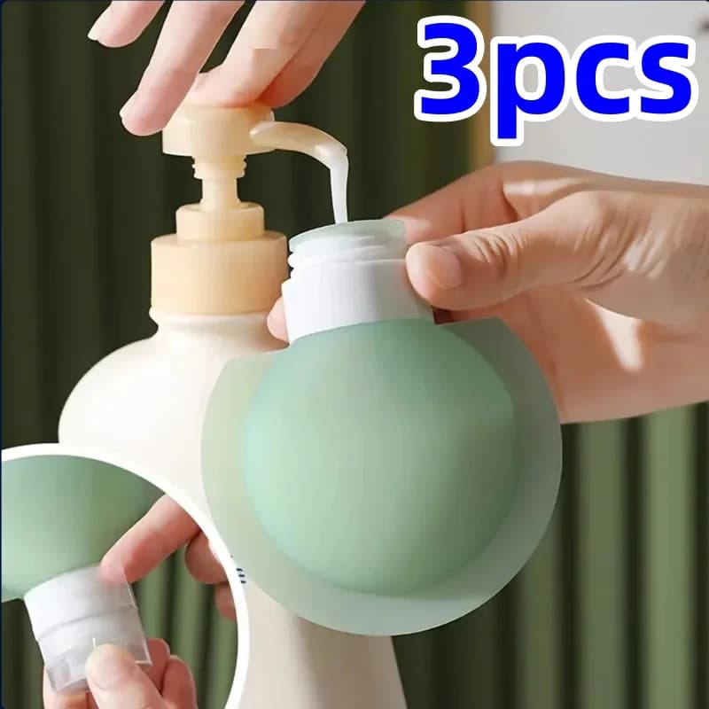 1/3 Pezzi Flaconi da Viaggio Portatili in Silicone Morbido, Contenitore per Lozione, Tubo Spremibile, Flacone Vuoto per Shampoo e Sapone, Ricaricabile
