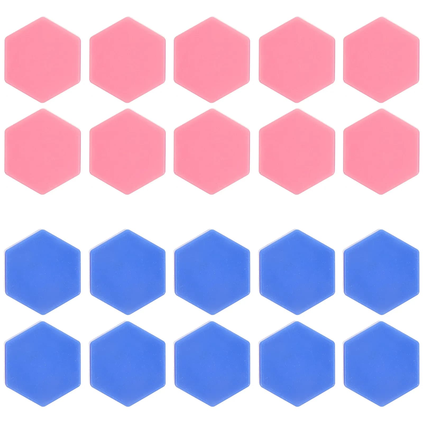 20Pcs Educational Hexagonal Flying Chess Pieces Blue Pink Plastic Small Chess Set for Board Games Mental Stimulation on-The-Go