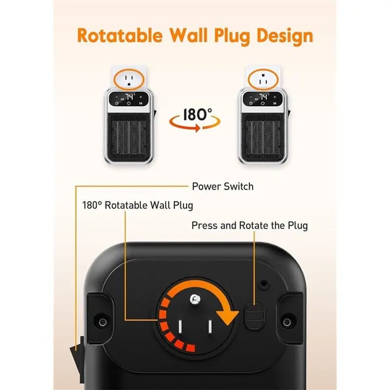 daPLAISIR daSmart electric wall light with remote control and timer, for dorm, bedroom, EU socket