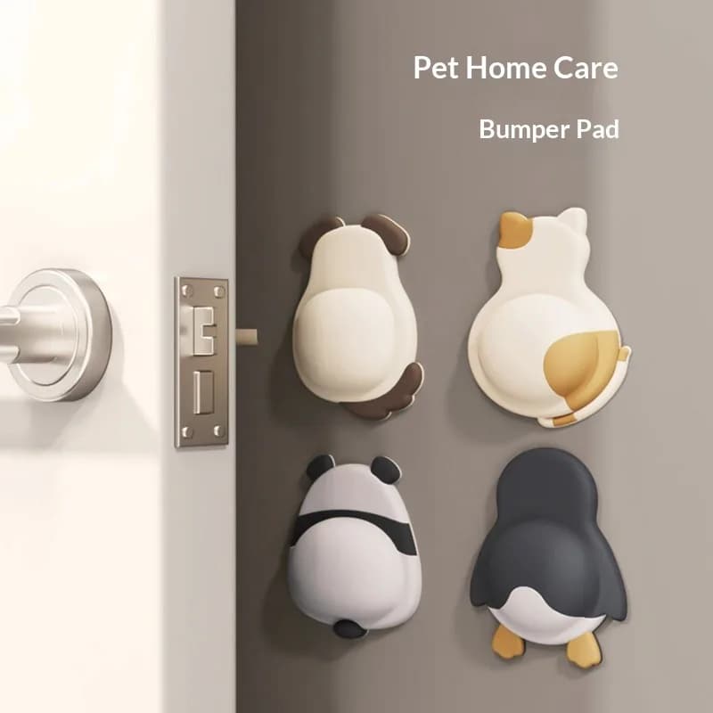 Simpatici Paracolpi in Silicone Morbido a Forma di Cane e Gatto per Porte, Protezione per Frigoriferi e Pareti, Adesivi Anti-Collisione Sicuri per Bambini