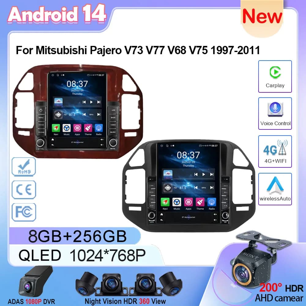 Autoradio Android Per Mitsubishi Pajero 3 V60 V68 V73 1999 - 2011 Video Multimediale Touch Display Carplay Touch QLED Schermo DVD