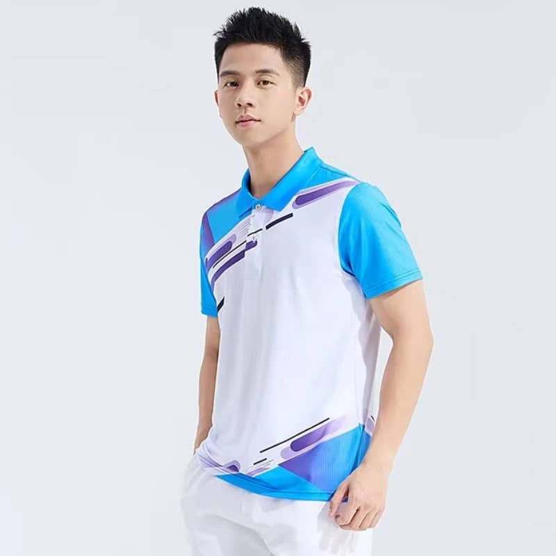 Polo da badminton da uomo Polo da tennis da uomo Polo da golf a maniche corte da uomo T-shirt da allenamento estiva alla moda per abbigliamento sportivo coreano