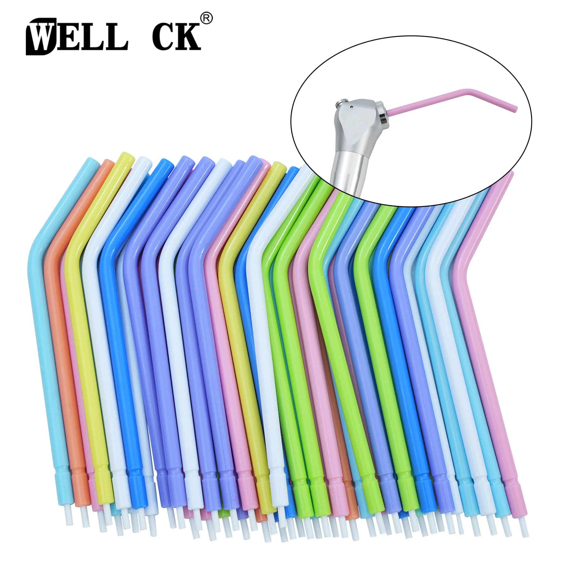 250pcs Dental Air Water Syringe With Plastic Core Nozzles Tips Tubes Disposable 3-Way Triple Teeth Whitening Dentist Instrument