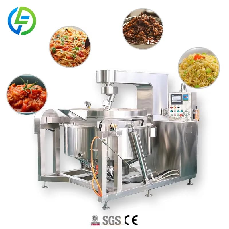 Customize Strawberry Fruit Jam Meat Sauce Gas Steam Electric Jacketed Cooking Kettle Planetary Cooking Machine with Mixer