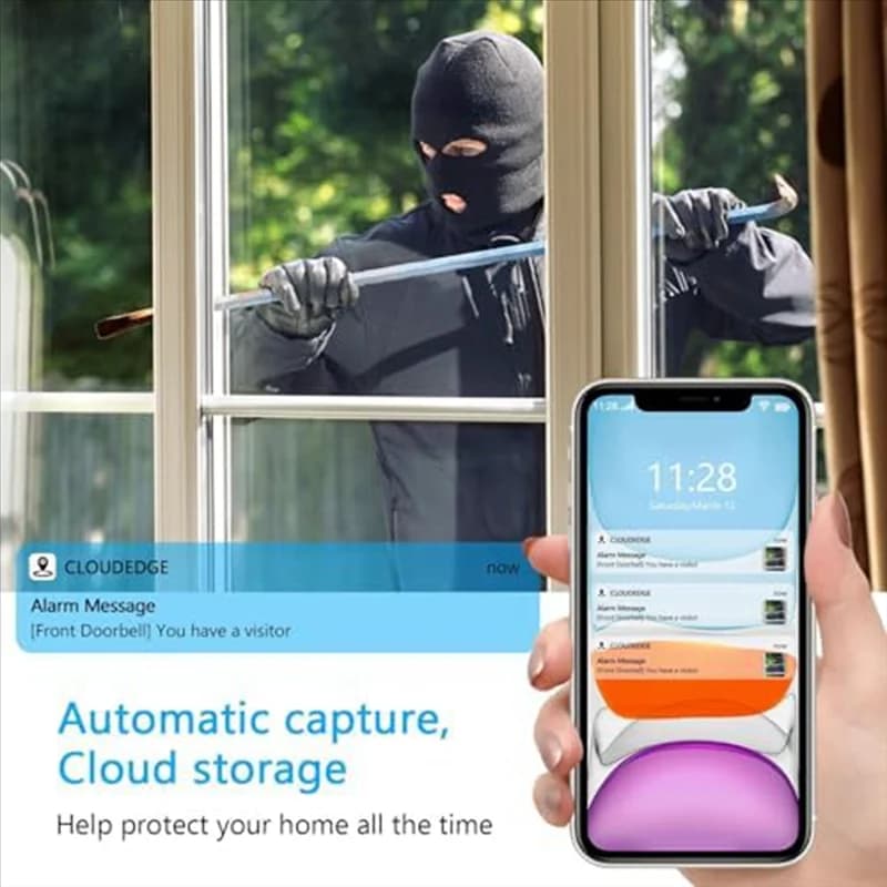BAAJ-Smart Wifi Visione notturna Video VGA a basso consumo per campanello App Citofono remoto Notifica push per telefono cellulare per la casa Facile T