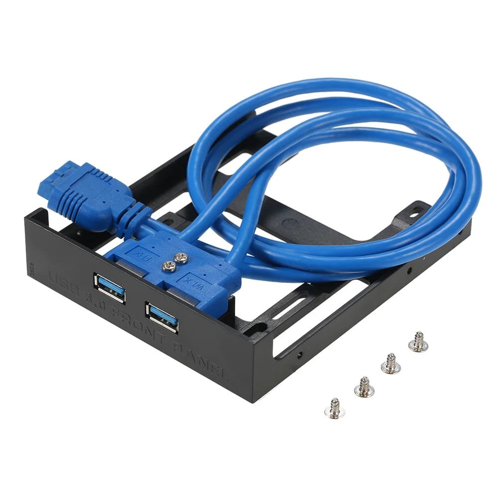 Hub pannello frontale USB 3.0 Baia di espansione a 2 porte Cavo adattatore staffa da 20 pin a USB 3.0 da 60 cm per PC desktop 2.5