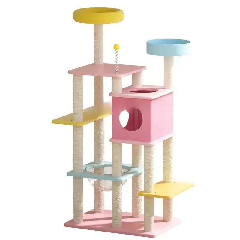 Struttura da arrampicata per gatti Nest Tree Scaffale grande integrato Tiragraffi in sisal Giocattolo con piattaforma per saltare