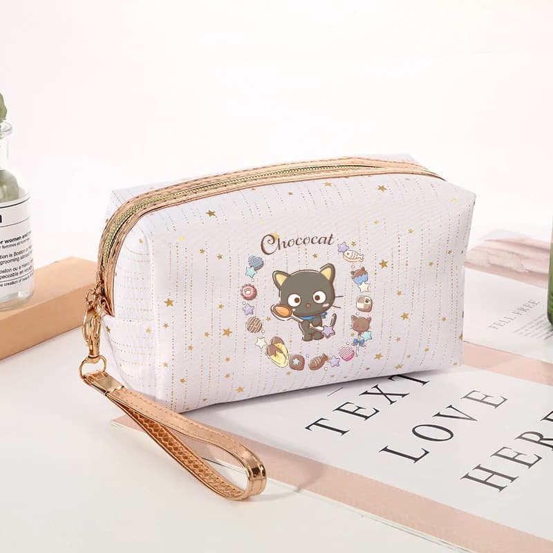 Borsa per il Trucco Sanrio Chococat per Donne, Simpatica Borsa da Toilette Cartoon, Pochette da Viaggio Portatile Kawaii per Ragazze, Nuova Borsa con Cerniera