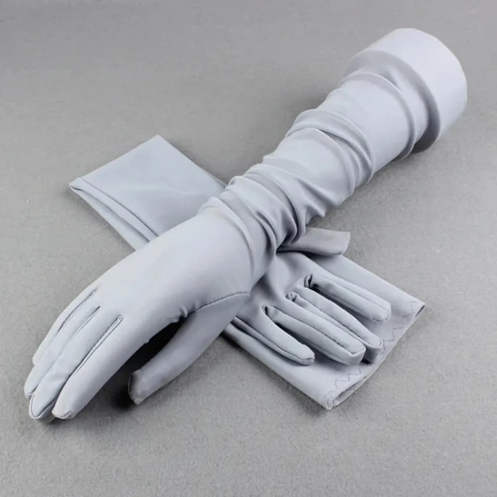 51CM Long Summer Women Slim Breathable Solar Protection Gloves Anti- UV guide external cycling cover soft solid arm sleeve scar