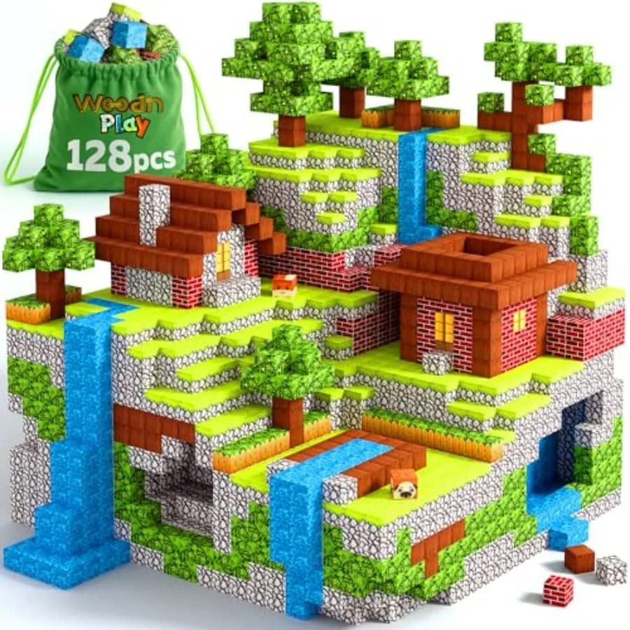 Blocchi Magnetici Cubici 128 Pezzi - Blocchi da Costruzione STEM e Piastrelle Magnetiche, Fidget, Montessori per Bambini dai 3-5, 5-7 e 8-12 Anni