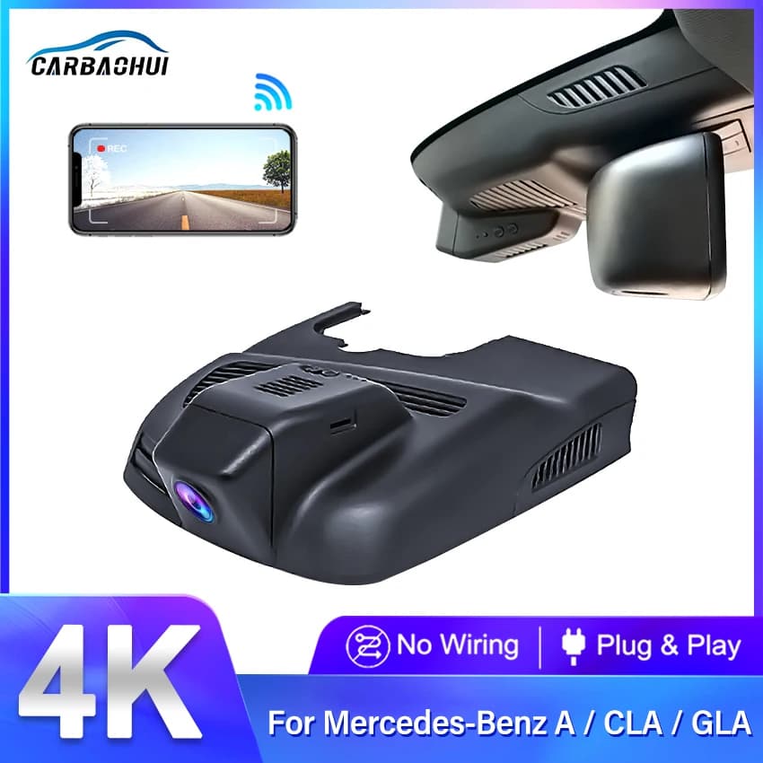 Plug and Play car DVR camera with Wi-Fi, dashboard recorder, compatible with Mercedes-Benz GLA A200D GLA220 A45 CLA200 2017 2018 2019 Deluxe